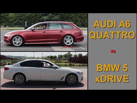 SLIP TEST - Audi A6 Quattro vs Bmw 5 xDrive  -  @4x4.tests.on.rollers