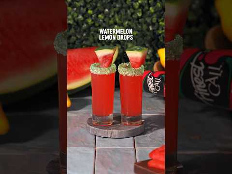 How to make Watermelon Lemon Drops | Absolut Citron Recipe 🍉🍋 #lemondrop #shotrecipes #cocktail