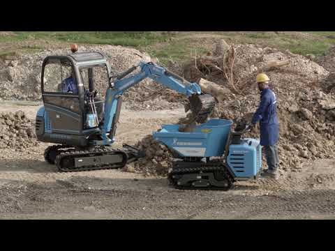 Minibagger M-18DS mit TC100 Dumper im Einsatz
