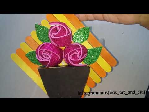How to make a Ice cream stick wall decor|Musfira's Art & Craft