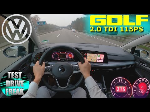 2021 VW Golf 8 2.0 TDI 6-Speed Manual 115 PS TOP SPEED AUTOBAHN DRIVE POV