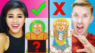 GINGERBREAD HOUSE MAN CHALLENGE HUSBAND VS WIFE!