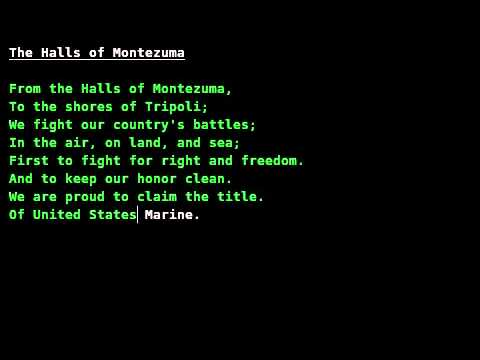 Marine Corps Hymn (all verses)