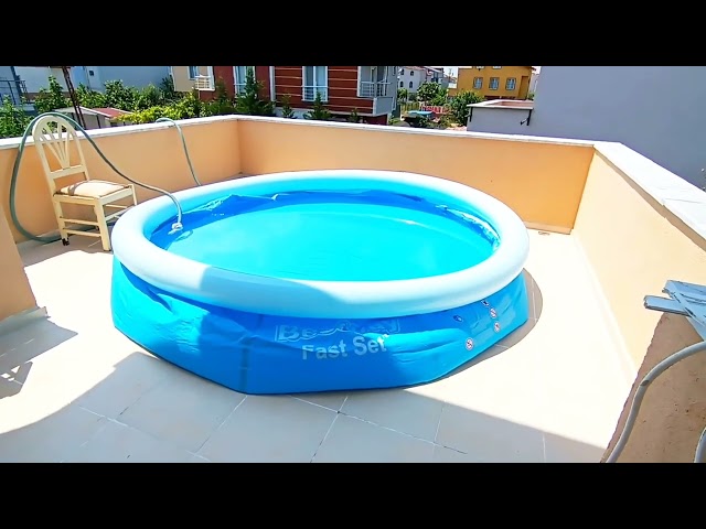 مسبح طوق نفخ ازرق مع فلتر 3.05×3.05×0.76متر يتسع 6 اشخاص
