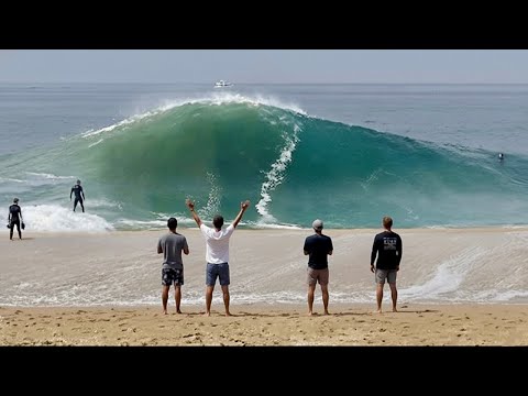 Surfers charge The Wedge on Big High Tide in November !!!