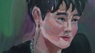 Oil portrait on watercolor paper | speed up painting