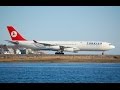 Turkish Airlines (Old Colors) Airbus A340 Landing at Boston Logan Intl Airport [1080p HD]
