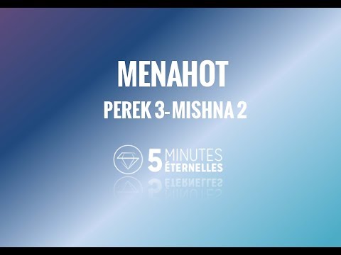 Menahot - Perek 3 Mishna 2 - Mar. 26 Av 5778