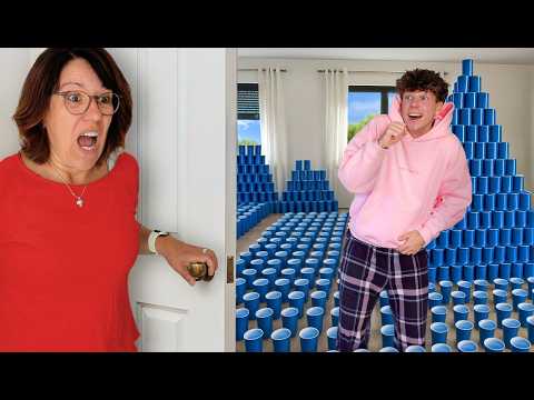 10,000 CUPS PRANK to my mom! 🤯 (She's FREAKIN'!)