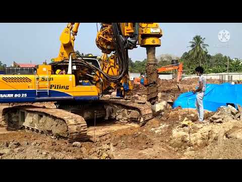 BAUER BG 25 || drilling 600mm bore pile   || #bauer  #Rotary  #drilling