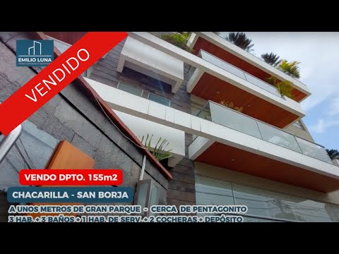 VENDO DEPA 155M2,  DISFRUTA DE LA PAZ Y LA TRANQUILIDAD DE CHACARILLA EN SAN BORJA, A SOLO US$299MIL