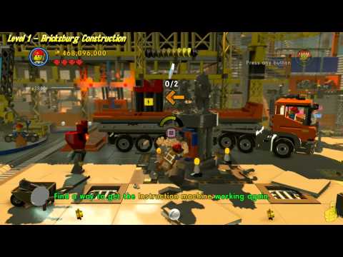 The Lego Movie Videogame: Level 1 Bricksburg Construction - FREE PLAY - (Pants & Gold Manuals) - HTG