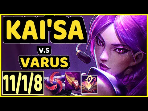 GUMAYUSI (KAI'SA) vs VARUS - 11/1/8 KDA BOTTOM ADC CHALLENGER GAMEPLAY - KR