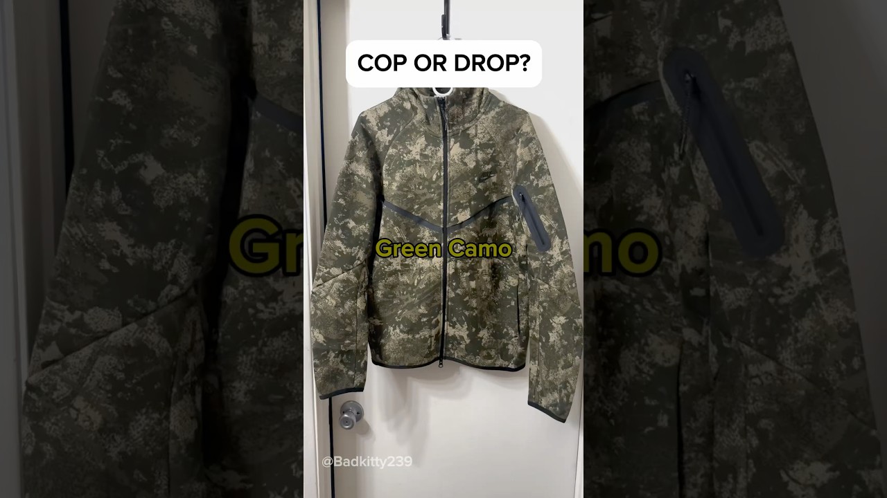 NEW Nike Tech Fleece Green Camo/Black | COP OR DROP? Comment Below👇#nike #niketechfleece #shorts