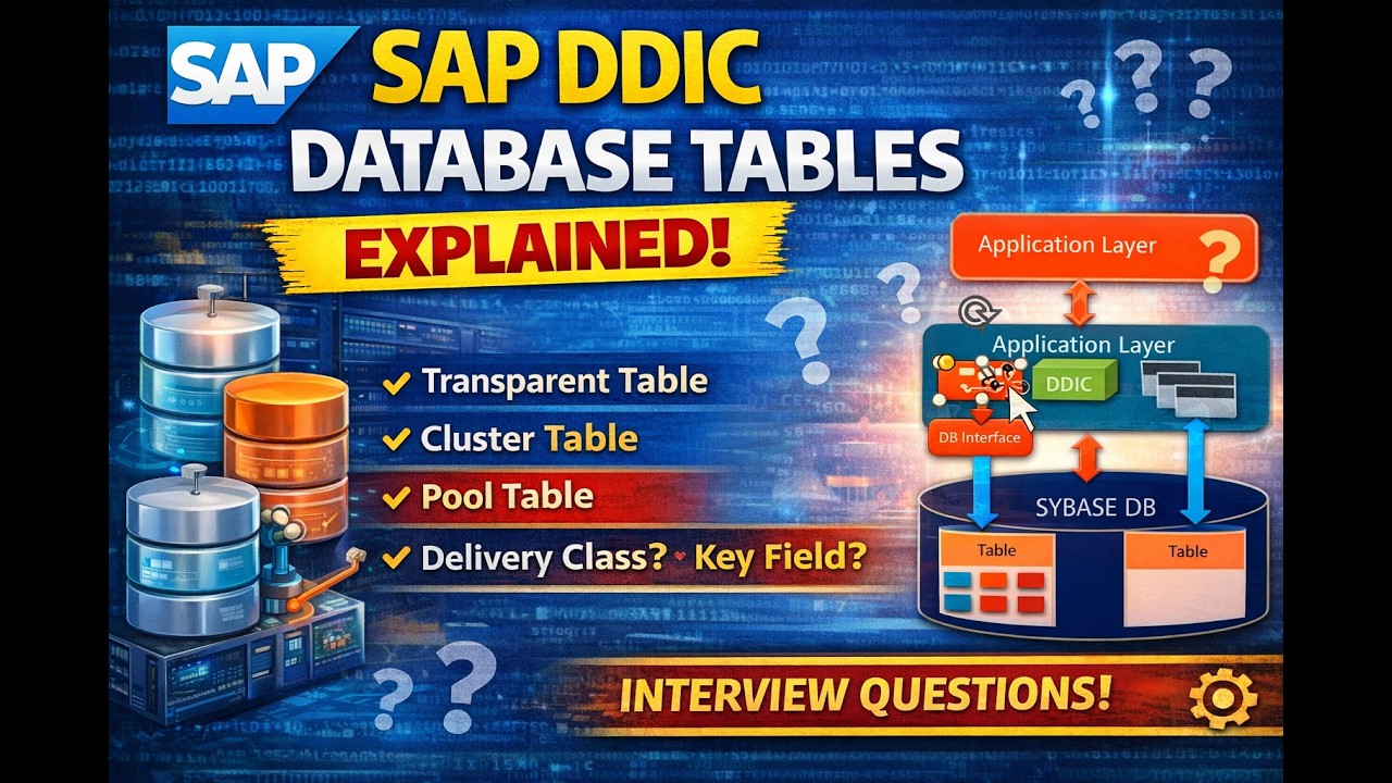 SAP ABAP DDIC Tutorial:Transparent vs Cluster vs Pool Tables Explained| SE11,SE16,SM30| SAP ABAP #16