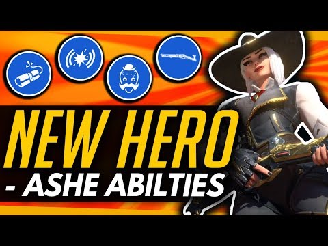 Overwatch | ASHE  ALL ABILITIES AND ULTIMATE SHOWCASE - NEW HERO DETAILS