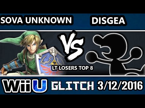 Glitch Low Tiers - DG | Sova Unknown (Link) Vs. Disgaea (G&W) SSB4 Losers Top 8 - Smash Wii U