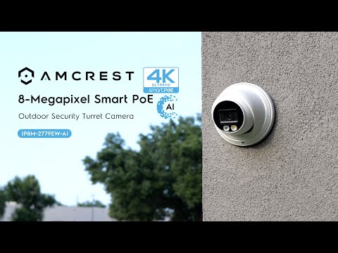 Amcrest 4K AI PoE Outdoor IP Camera Model IP8M-2779EW-AI Human Face Vehicle Detection Feature Video