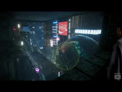 ASMR Blade Runner Balcony Cyberpunk City Rain Sound Ambience 7 Hours 4K - Sleep Relax Focus Chill