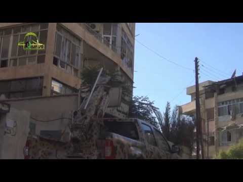 اسنهداف مقرات النظام في جبهة حي سيف الدولة بواسطة مدفع هاون 120 محلي الصنع من قبل جبهة إنقاذ سوريا