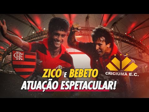 Zico acerta um dos chutes mais perfeitos e Bebeto faz dois - Flamengo 3 x 0 Criciúma (Copa União 88)