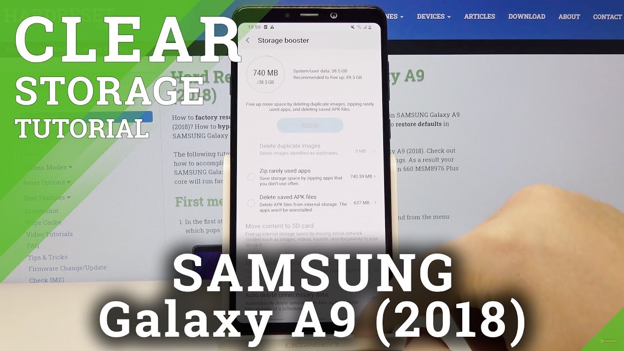 How to Clean Storage in SAMSUNG Galaxy A9 2018 -  Speed Up System