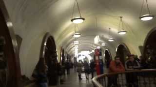 preview picture of video 'Aruna & Hari Sharma Taking Moscow Metro near Kremlin to Federal Lab, Dec 03, 2013'
