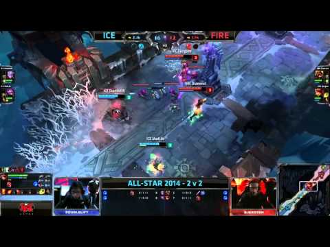 Doublelift & Madlife vs Bjergsen & Diamond - 2 vs 2 Highlights - All Star 2014 - League of Legends