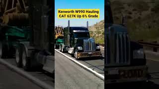 Cruz Carriers moving a CAT 627K scraper in Arizona