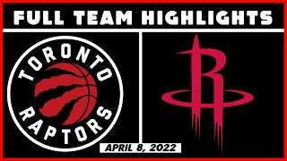 Toronto Raptors vs Houston Rockets – Full Team Highlights | April 8, 2022 | 21-22 NBA Season