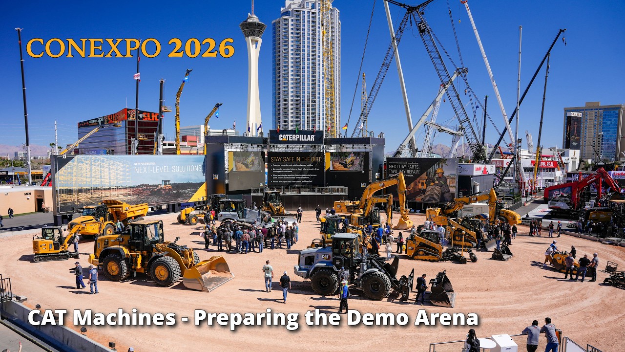 Caterpillar Fleet Shaping the Terrain Between Demos - CONEXPO 2026