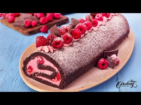 Chocolate Raspberry Roll Cake