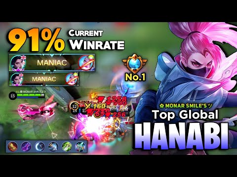 91% WINRATE! Hanabi Gold lane Gameplay [ Top Global Hanabi Best Build 2021 ] ✿ MONAR SMILE'Sツ - MLBB