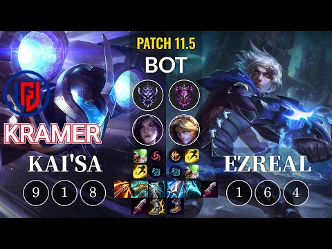 LGD Kramer Kai'Sa vs Ezreal Bot - KR Patch 11.5
