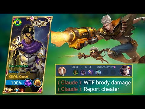 CLAUDE WILL HATE ME AFTER I DESTROYED HIM IN ANY LANE😁| BRODY BEST BUILD | MOBILE LEGENDS
