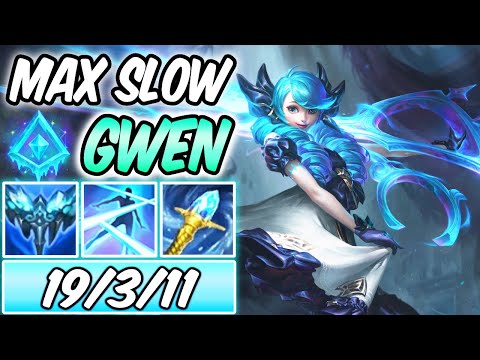 INSANE FULL SLOW GWEN MID GLACIAL AUGMENT EVERFROST NEW CHAMPION | Build & Runes | League of Legends
