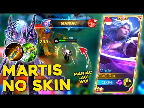 TERNYATA MARTIS NO SKIN LEBIH OP! AUTO MANIAC LAGII! | GAMEPLAY TOP GLOBAL MARTIS INDONESIA - MLBB