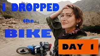 I'm by myself and I dropped the bike !!! off to a bang on Day 1 !!! Episode 2