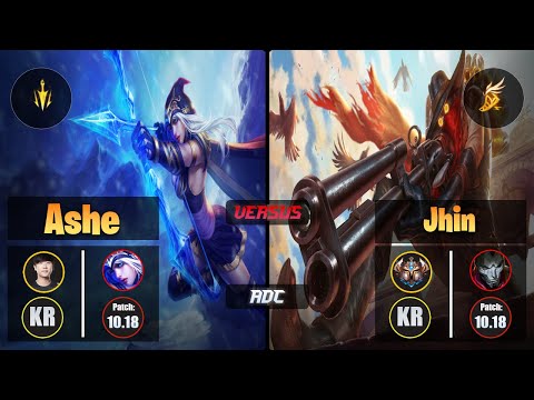 Ruler ASHE (ADC) [Lethal Tempo] VS JHIN - Challenger KR Patch 10.18