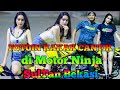 Fotoshoot Kawasaki Ninja Kuning Modifikasi Model Agnes Jessica