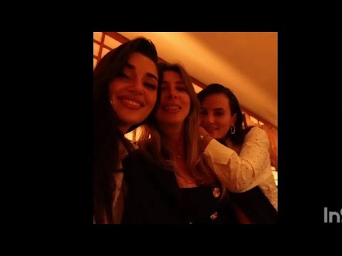 HANDE ERCEL AT NIGHT WITH FRIENDS AFTER PARTY