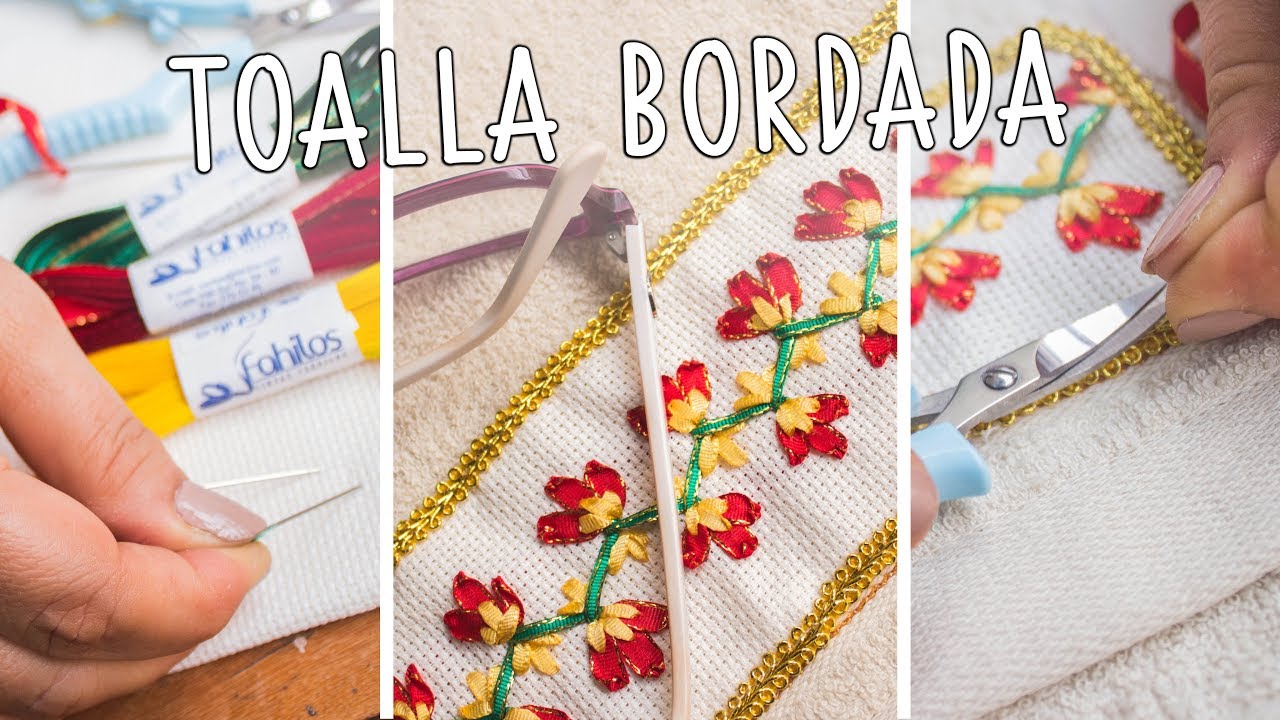 Bordado a mano: puntada decorativa#10 /Easy handmade embroidery/diy :Toalla bordada