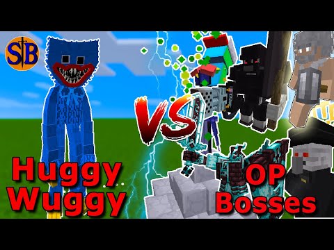 Huggy Wuggy vs Strong and OP Bosses | Minecraft Mob Battle