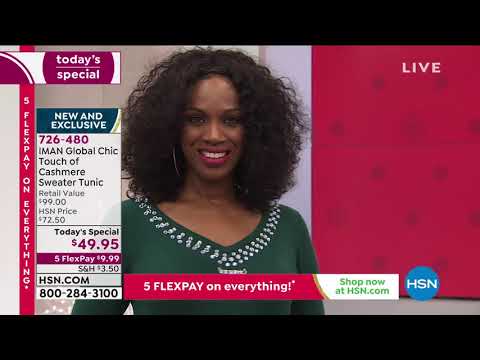 IMAN Global Chic Touch of Cashmere Sweater Tunic