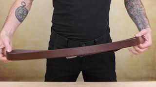 Батальний чоловічий ремінь з натуральної шкіри 20701 Vintage коричневий