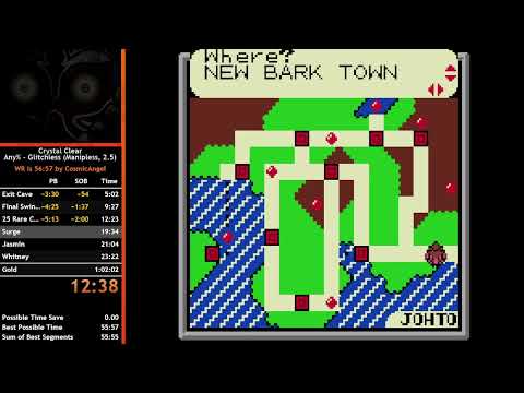 Pokémon Crystal Clear - Any% Glitchless (Manipless, v2.5) Speedrun in 51:03 (no commentary)