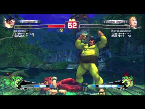 Big_Hawk97 (E.Honda) Vs ThePooperSpliter (Cody) SSF4 AE Ranked Matches - PSN