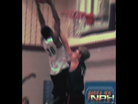 Mathieu Kamba POSTERIZES defender with Two-hand Jam in Alberta, Canada!