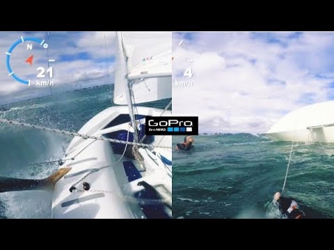 Sailing in 420 - Gopro hero 8 - 25 knots