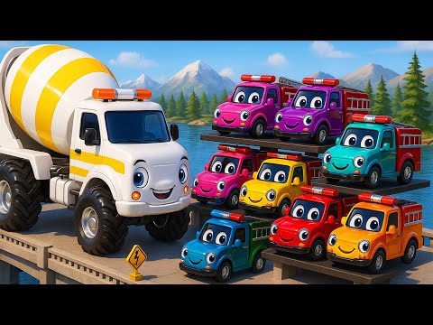 Heavy Vehicle Transport Mission 🚚✨ Mixer Truck Leads a Special Sea Operation 🌊| Vehicles Animation